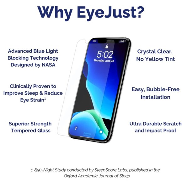 EyeJust Blue Light Blocking Screen Protector for iPhone XS - Picture 5 of 8